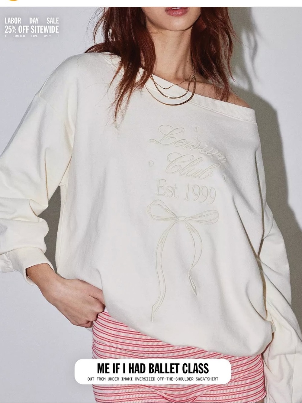 Urban Outiftters Oversized Off Shoulder Sweatshirt!